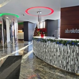Image of the main lobby entrance and front desk